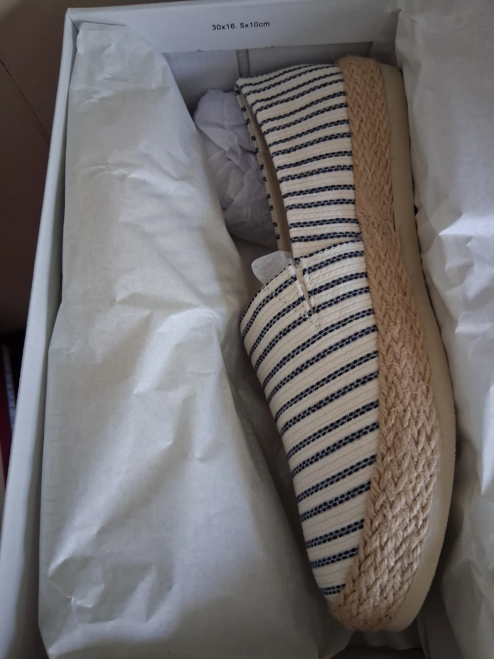 Esprit Striped Canvas Espadrilles - Navy & Cream